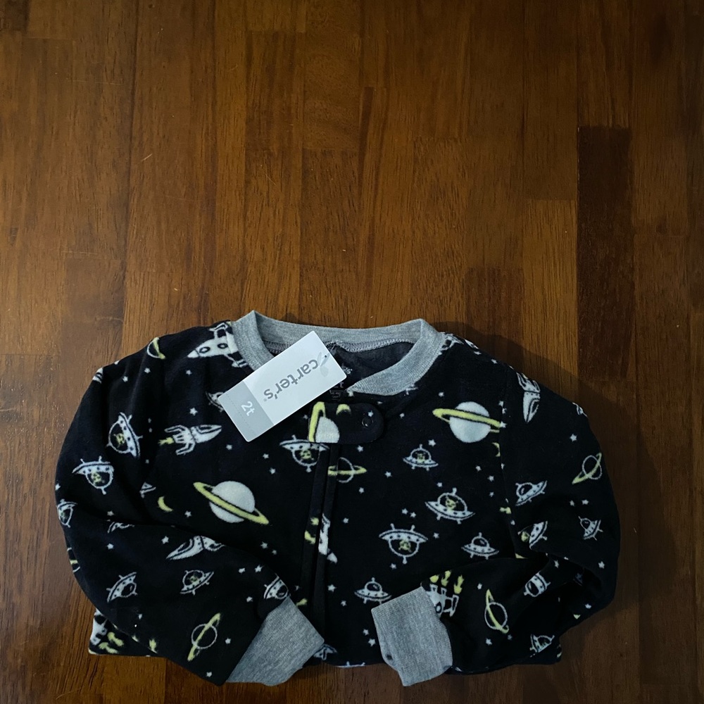 Carter’s Boys Fleece Zip Up Onesie Pajamas!